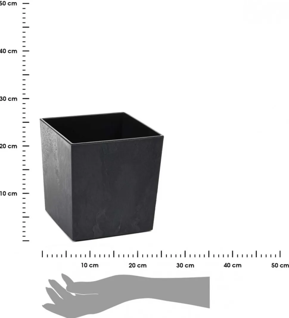Donica Flore Czarny Beton h19x19 cm