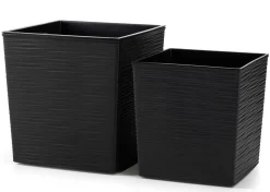 Donica Flore Riflo czarna h25x25 cm