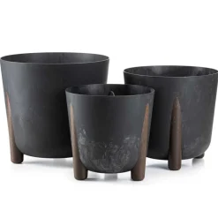 Donica Moss recykling czarny beton 26xh25 cm