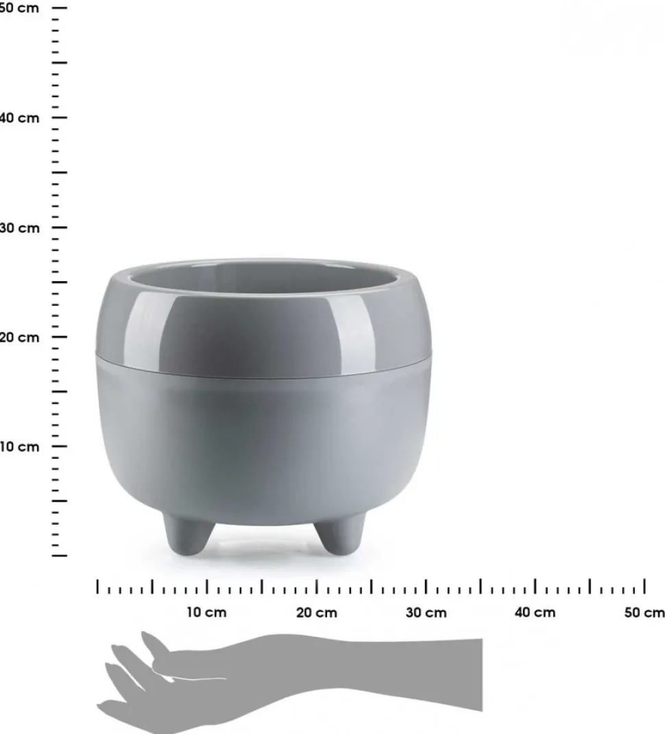 Donica na nóżkach botanica szara 30xh24 cm