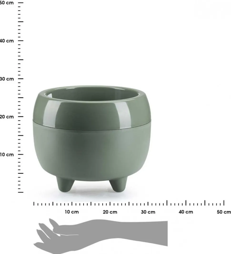 Donica na nóżkach botanica szarozielona 30xh24 cm