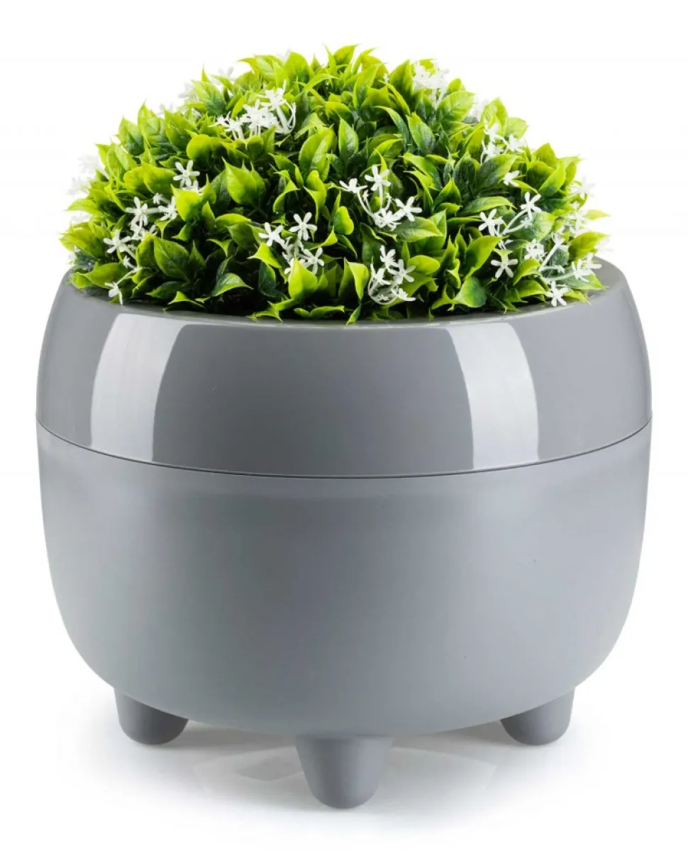 Donica na nóżkach botanica szara 23xh18 cm