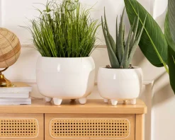 Donica na nóżkach botanica kremowa 30xh24 cm
