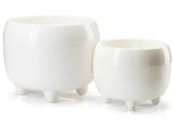 Donica na nóżkach botanica kremowa 23xh18 cm