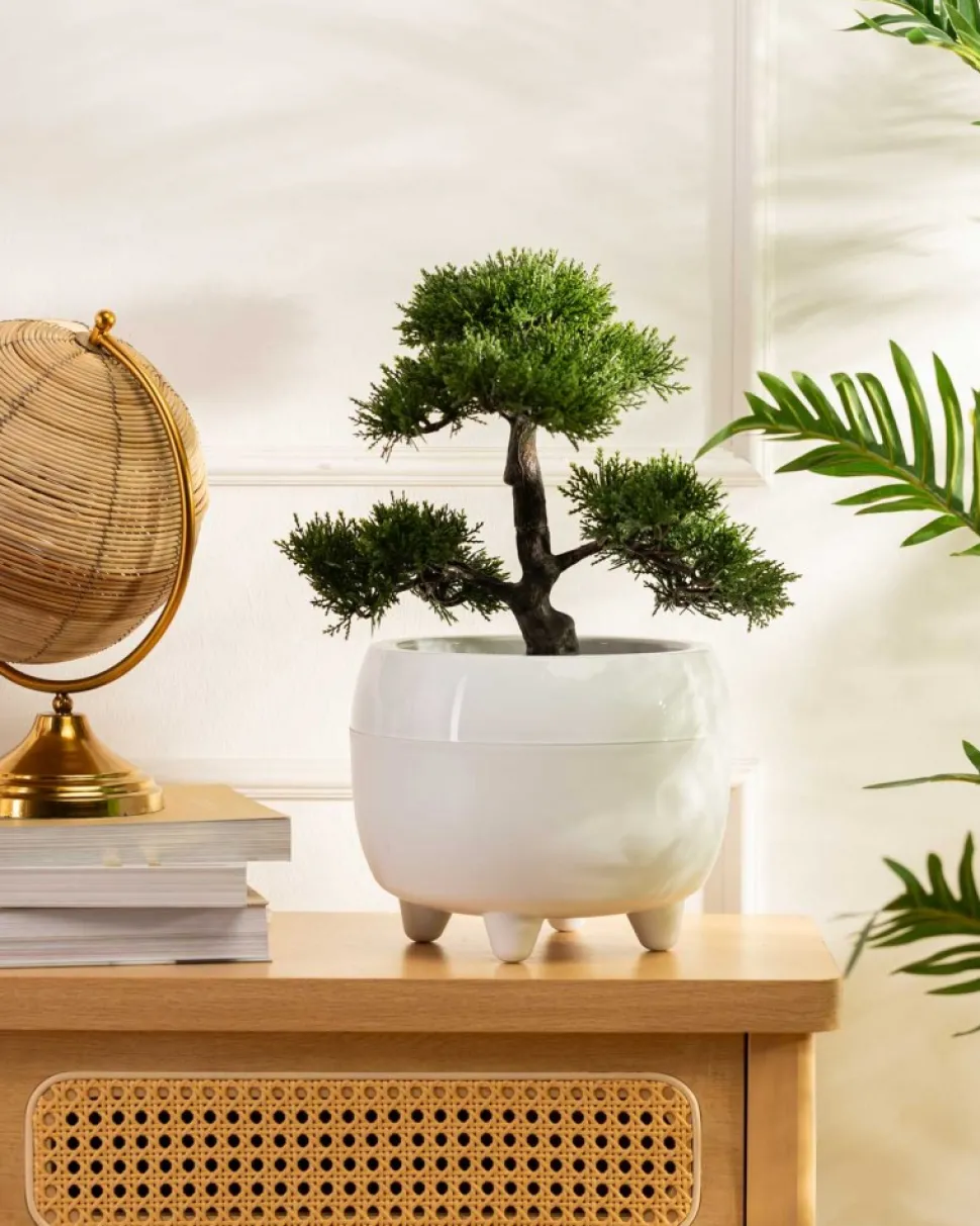 Donica na nóżkach botanica kremowa 23xh18 cm