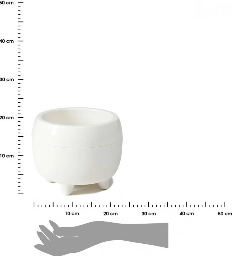 Donica na nóżkach botanica kremowa 23xh18 cm