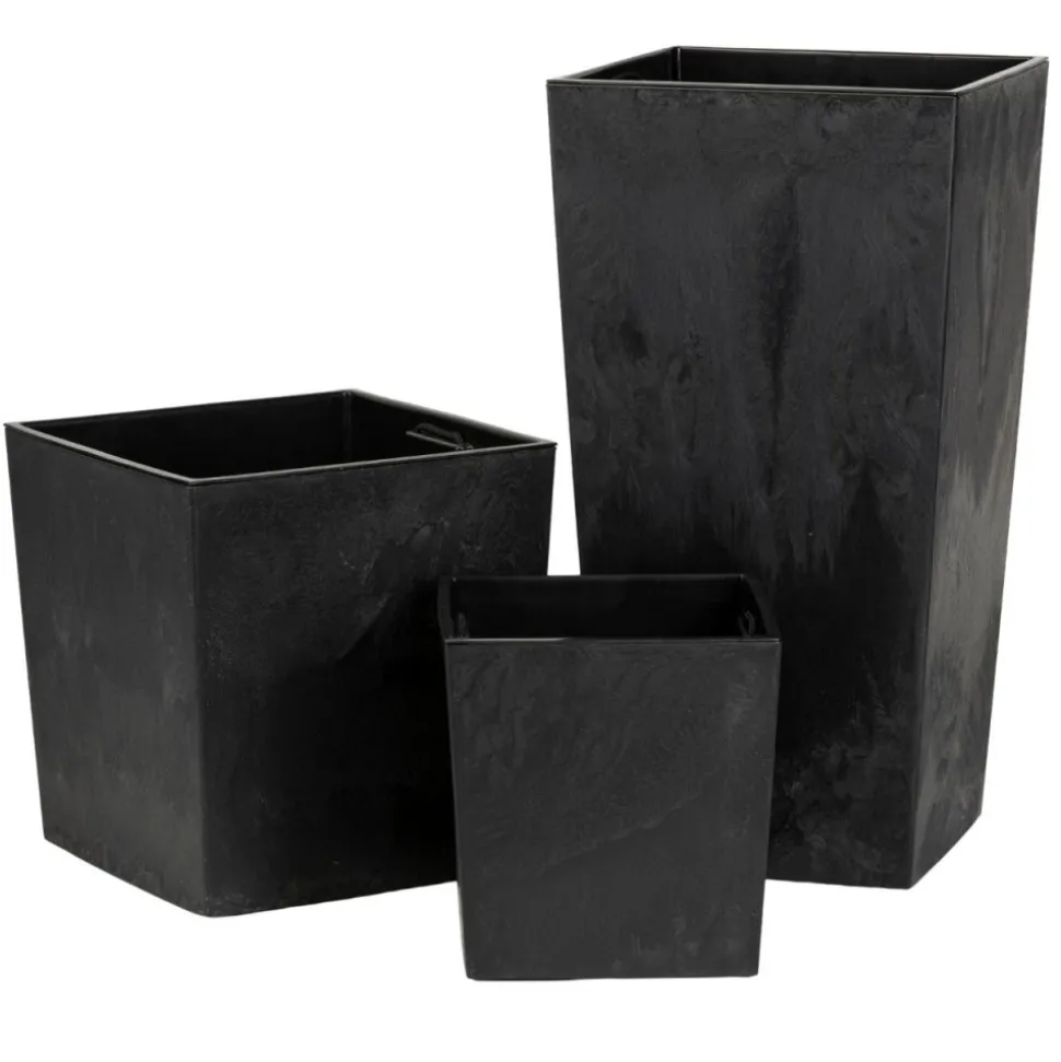 Donica Porto Czarny Beton h75x39,6x39,6 cm