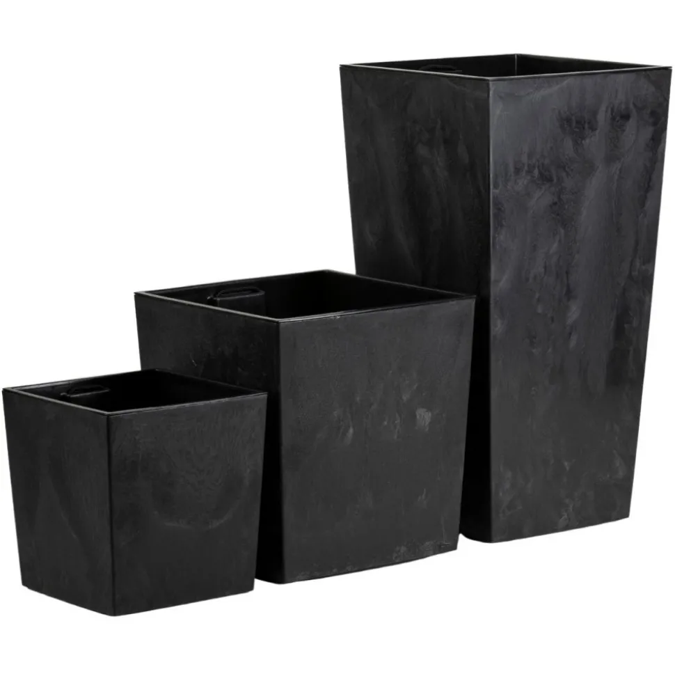 Donica Porto Czarny Beton h75x39,6x39,6 cm