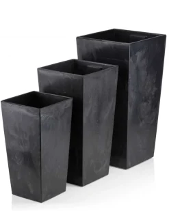 Donica Porto Czarny Beton h68x35x35 cm