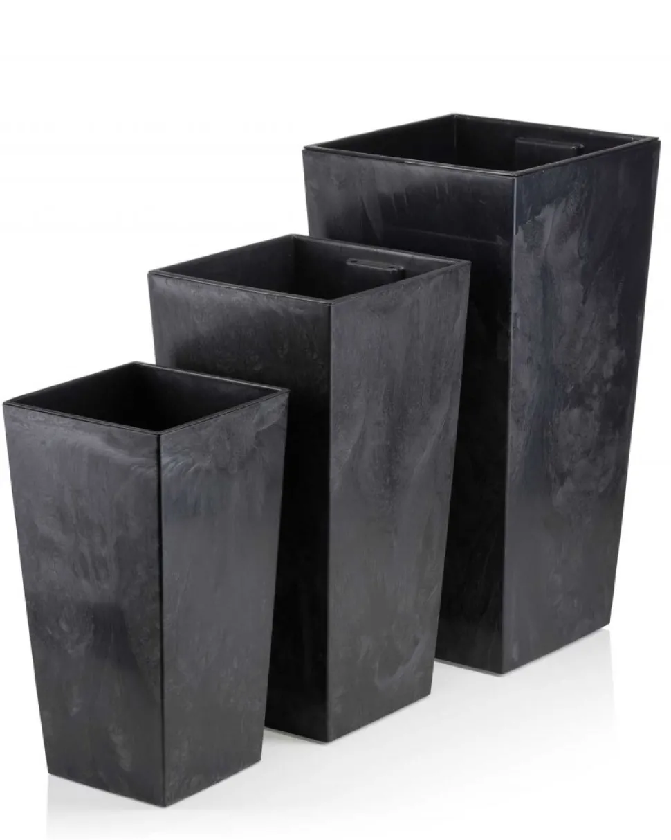 Donica Porto Czarny Beton h68x35x35 cm