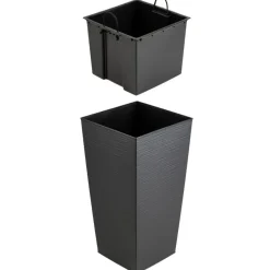 Donica Porto Riflo czarna h67,7x35x35 cm