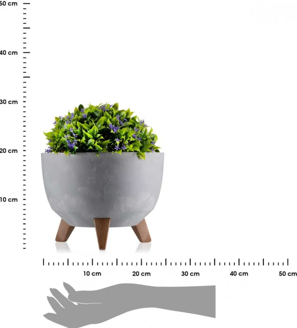 Donica Rosa Eco szary beton 24xh15 cm