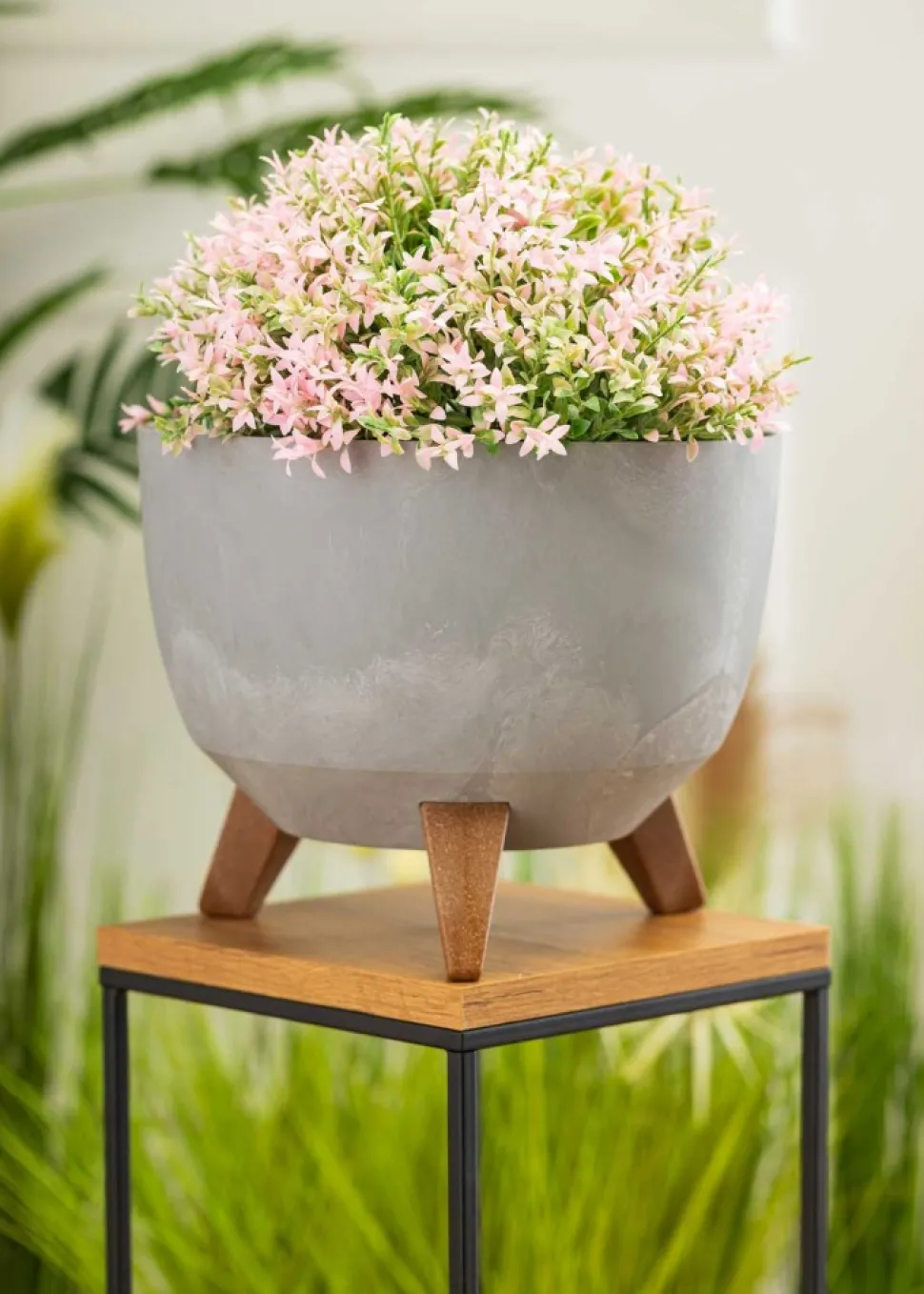 Donica Rosa Eco szary beton 24xh15 cm