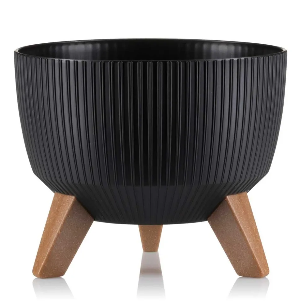 Donica Rosa linea ECO czarna 24xh15 cm