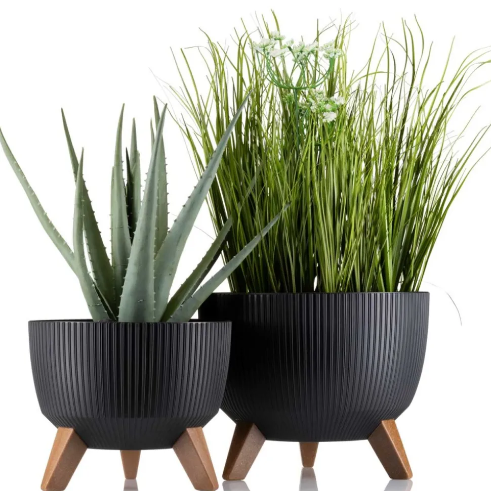 Donica Rosa linea ECO czarna 24xh15 cm
