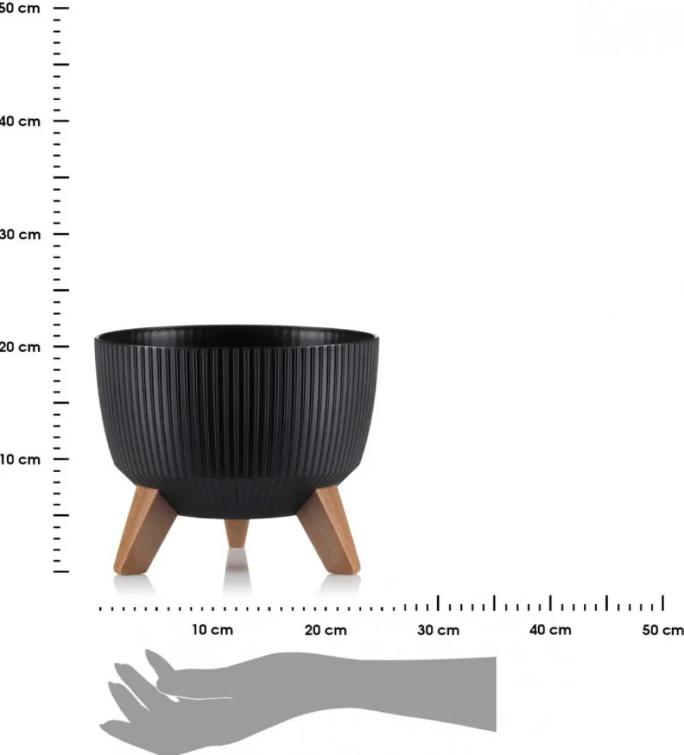 Donica Rosa linea ECO czarna 24xh15 cm