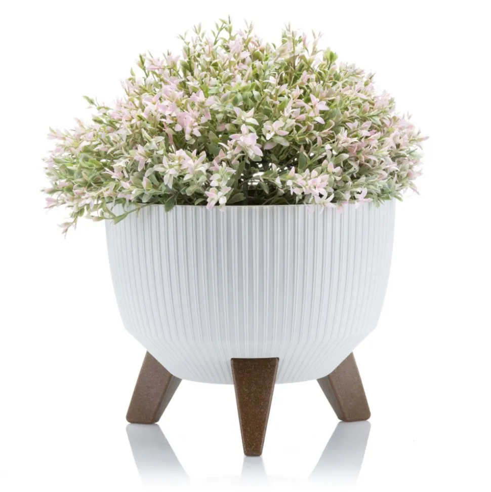 Donica Rosa linea ECO recykling biała 29xh18 cm