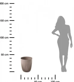 Donica Stripped ECO coffee latte 30xh36 cm