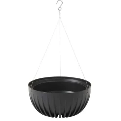 Donica Stripped ECO recykling wisząca czarna 30xh16 cm