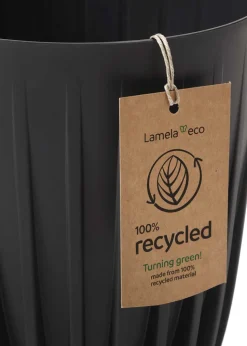 Donica Stripped ECO recykling czarna 25xh30 cm