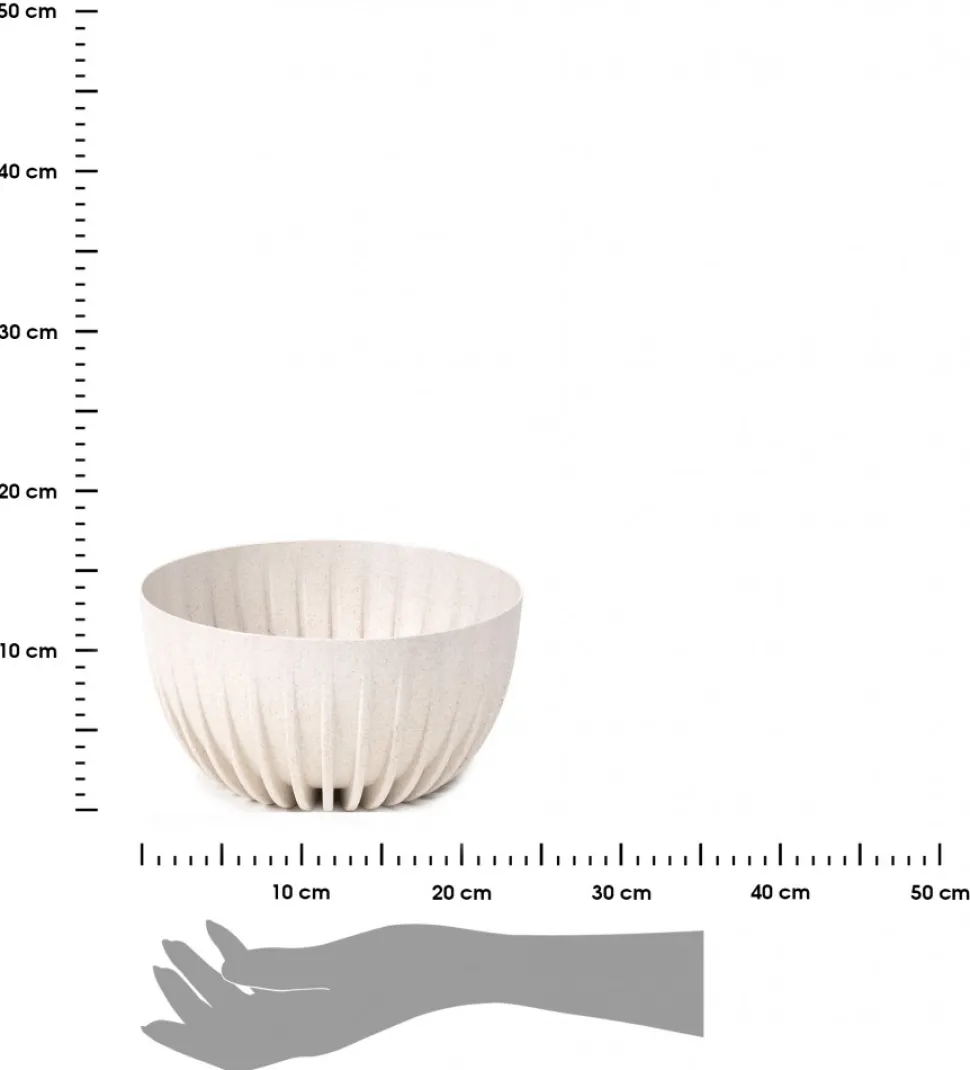 Donica Stripped ECO wood biała 24xh14 cm