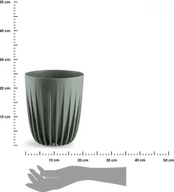 Donica Stripped recykling szarozielona h23x19 cm