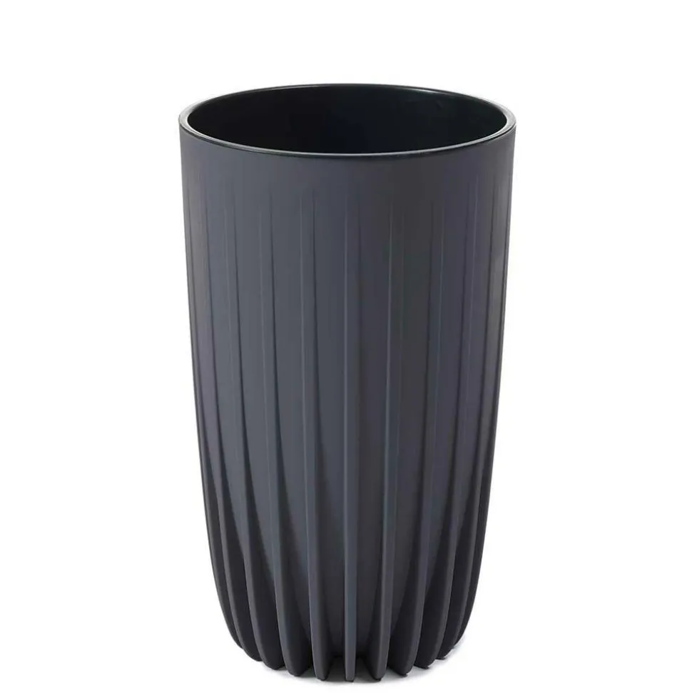 Donica Stripped Wysoka ECO recykling antracytowa 25xh42 cm
