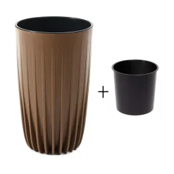Donica Stripped Wysoka ECO wood naturalne drewno 30xh51cm