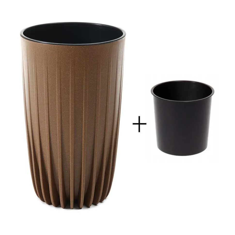 Donica Stripped Wysoka ECO wood naturalne drewno 30xh51cm