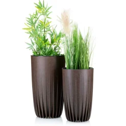 Donica Stripped Wysoka ECO coffee espresso 25xh42 cm