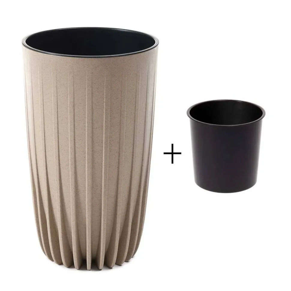 Donica Stripped Wysoka ECO coffee latte 25xh42 cm