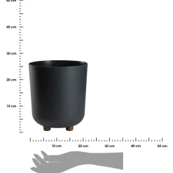 Donica TERRA na nóżkach recykling antracyt h27,4x24,2 cm
