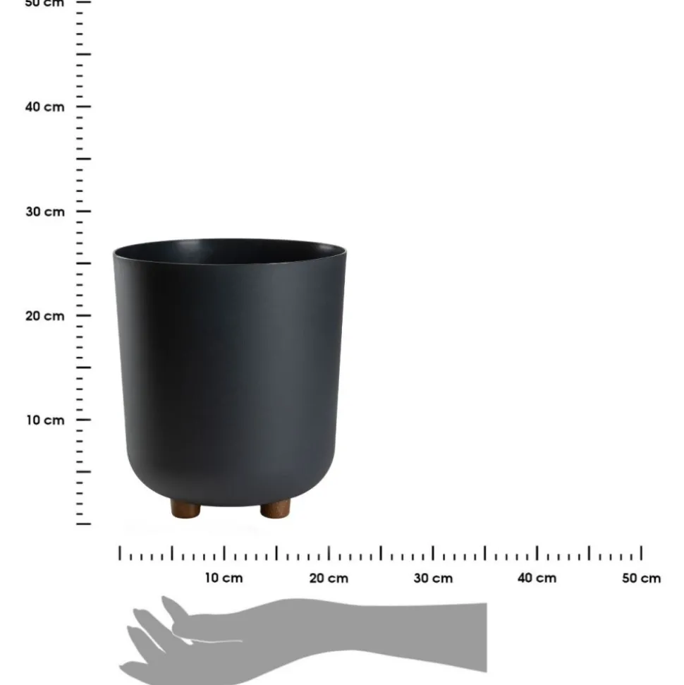 Donica TERRA na nóżkach recykling antracyt h27,4x24,2 cm