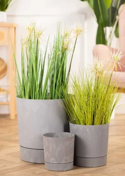 Donica z podstawką Azalea recykling szary beton 22 cm