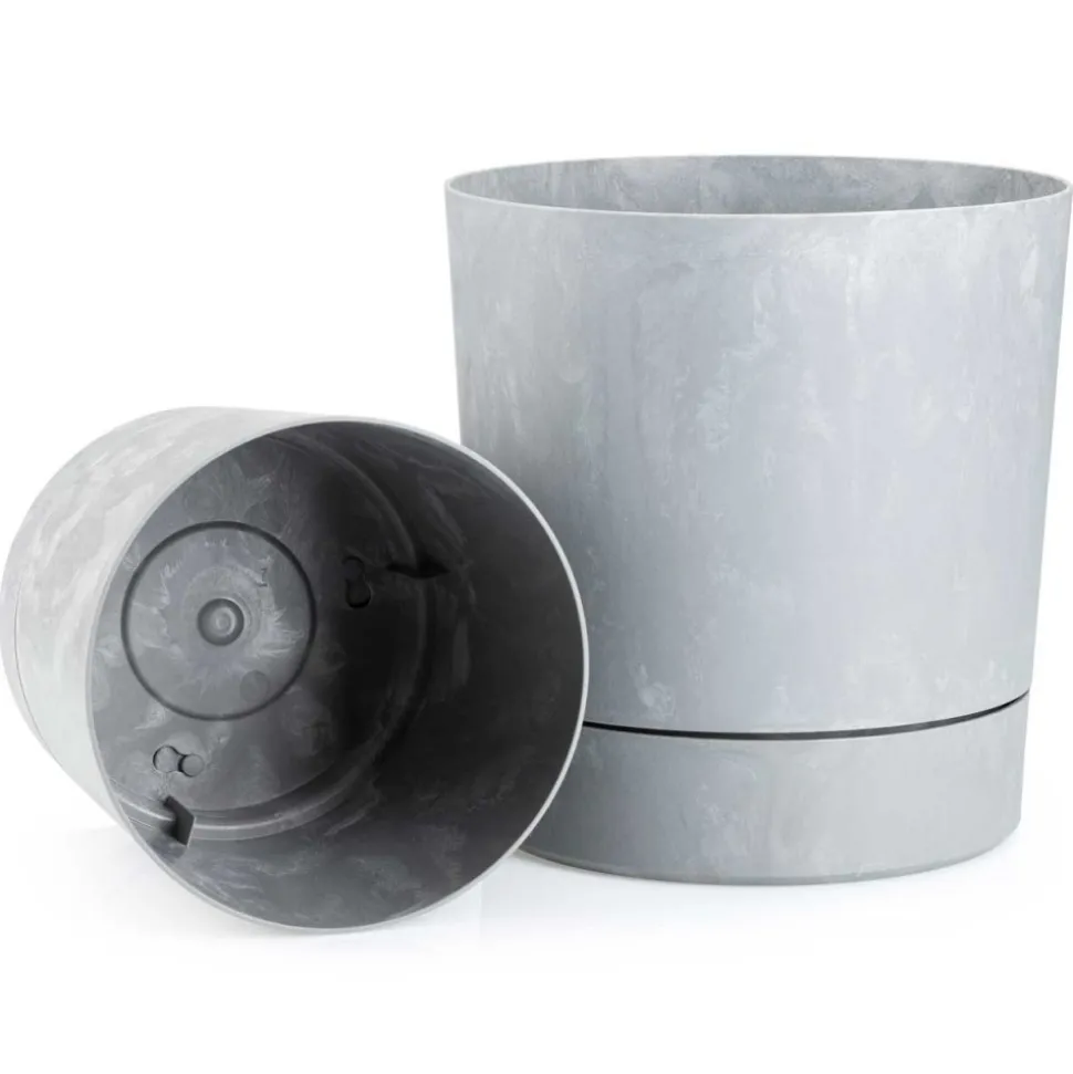 Donica z podstawką Azalea recykling szary beton 35 cm