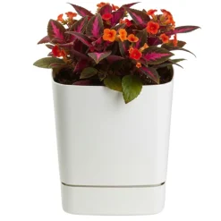 Donica z podstawką CUBI recykling kremowa 19x19 cm