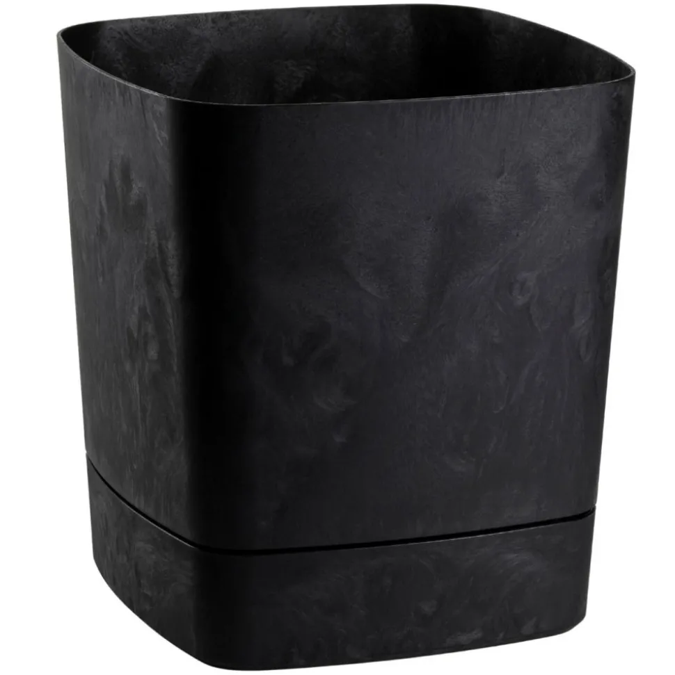 Donica z podstawką CUBI recykling czarny beton 30x30 cm
