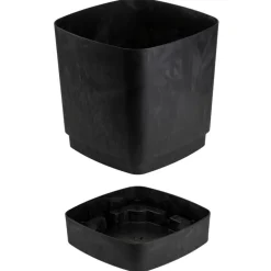 Donica z podstawką CUBI recykling czarny beton 30x30 cm