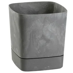 Donica z podstawką CUBI recykling szary beton 16x16 cm