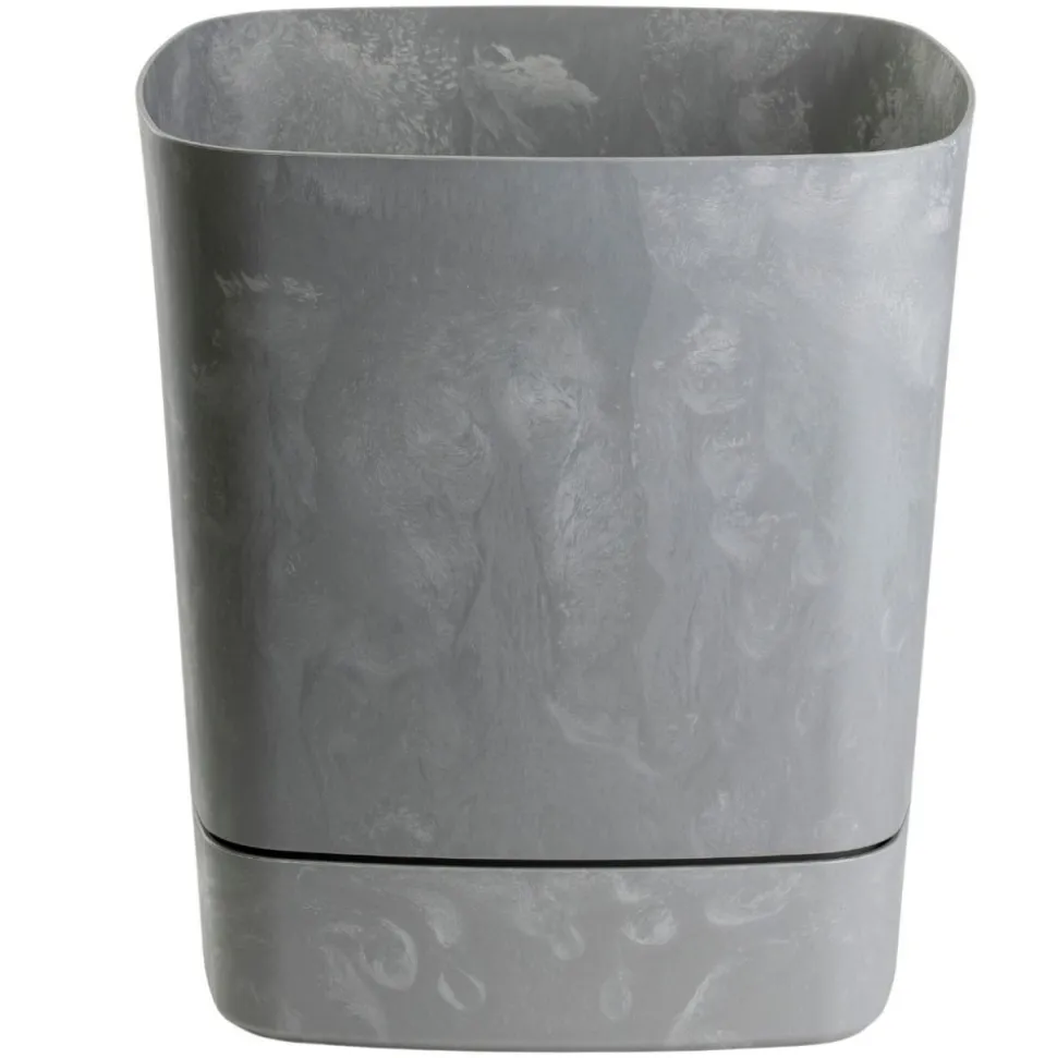 Donica z podstawką CUBI recykling szary beton 30x30 cm