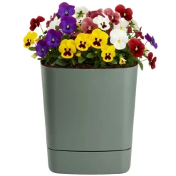 Donica z podstawką CUBI recykling szarozielona 30x30 cm