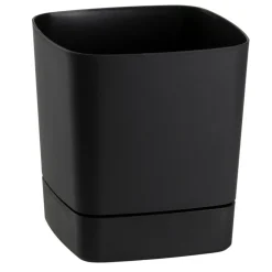 Donica z podstawką CUBI recykling czarna 19x19 cm