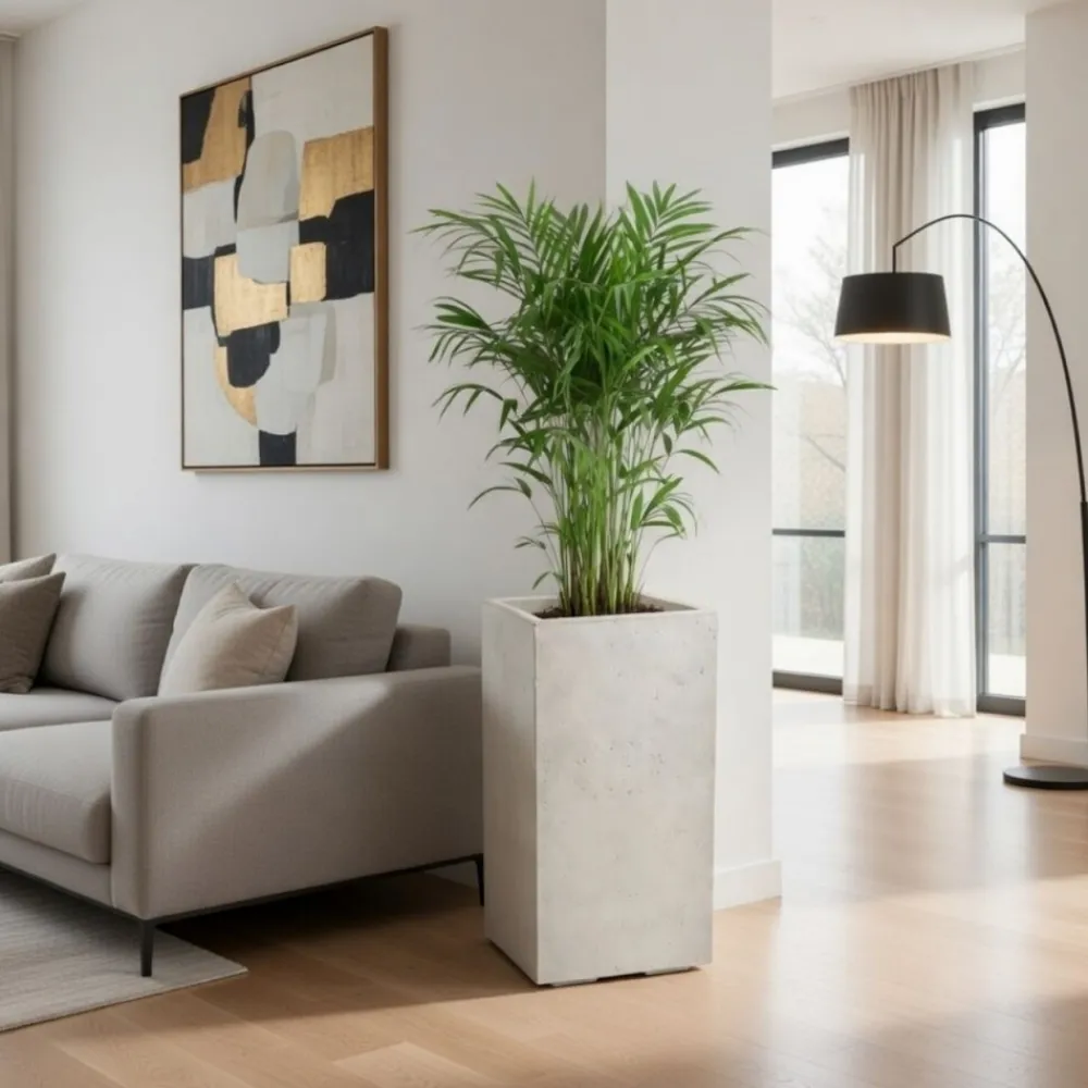 Donica Betonique na kółkach beton recykling beż 30x30xh60 cm * HowHomely Sale