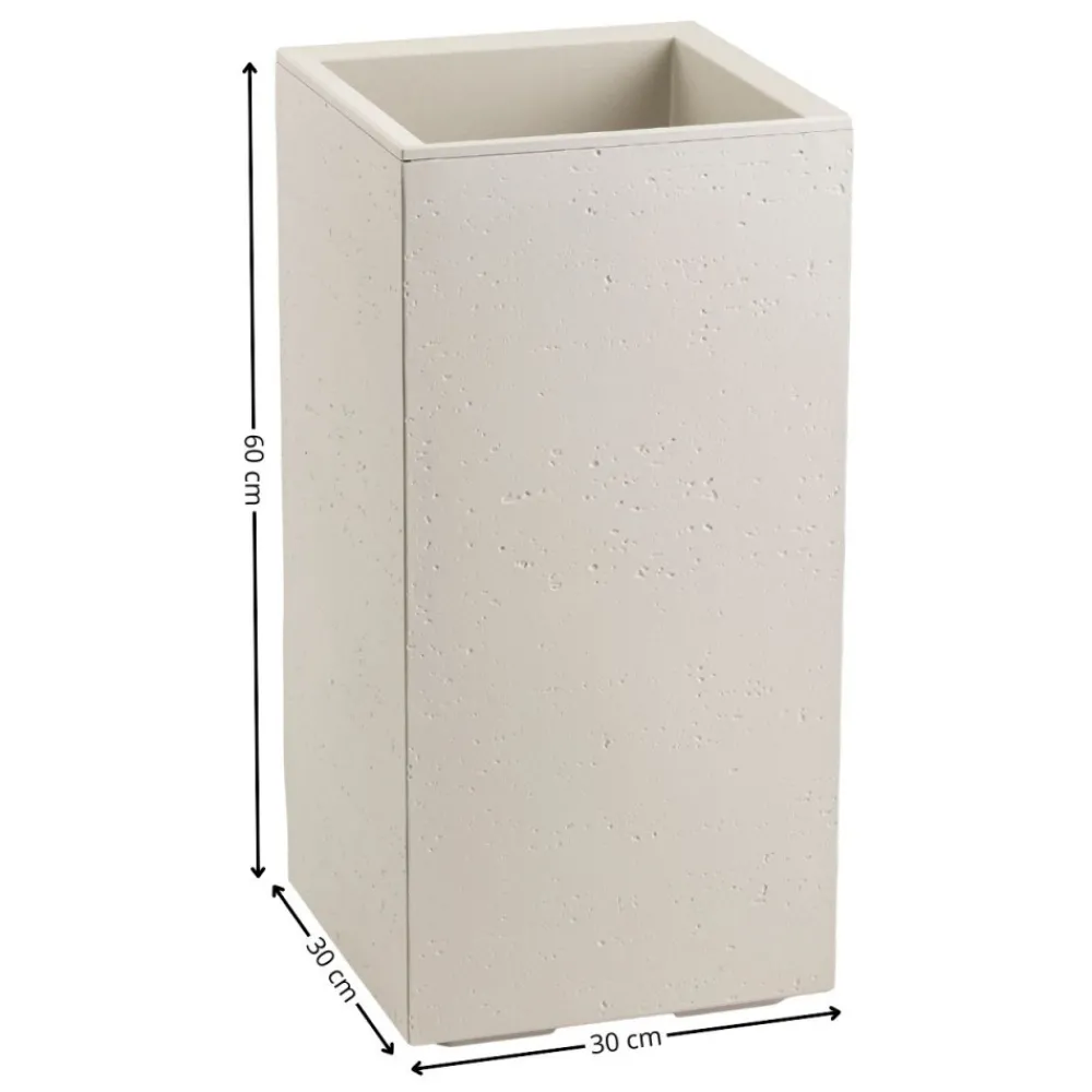 Donica Betonique na kółkach beton recykling beż 30x30xh60 cm * HowHomely Sale
