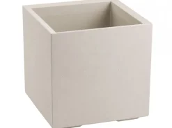 Donica Betonique na kółkach beton recykling beż 40x40xh40 cm * HowHomely Clearance