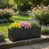 Donica Betonique na kółkach czarny beton 90x30xh30 cm * HowHomely Online