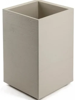 Donica Betonique na kółkach deska recykling beż H60x40 cm * HowHomely Discount