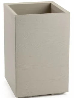 Donica Betonique na kółkach deska recykling beż H60x40 cm * HowHomely Discount