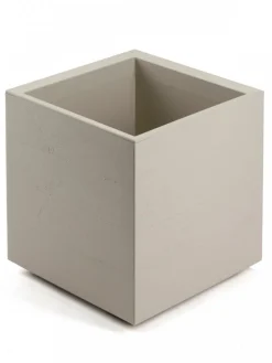 Donica Betonique na kółkach deska recykling beż 40x40xh40 cm * HowHomely Online