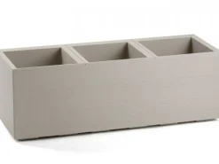 Donica Betonique na kółkach deska recykling beż 90x30xh30 cm * HowHomely Sale